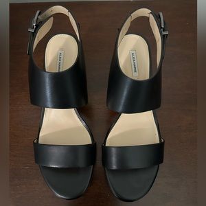 Alex Marie wedge ankle strap sandals black